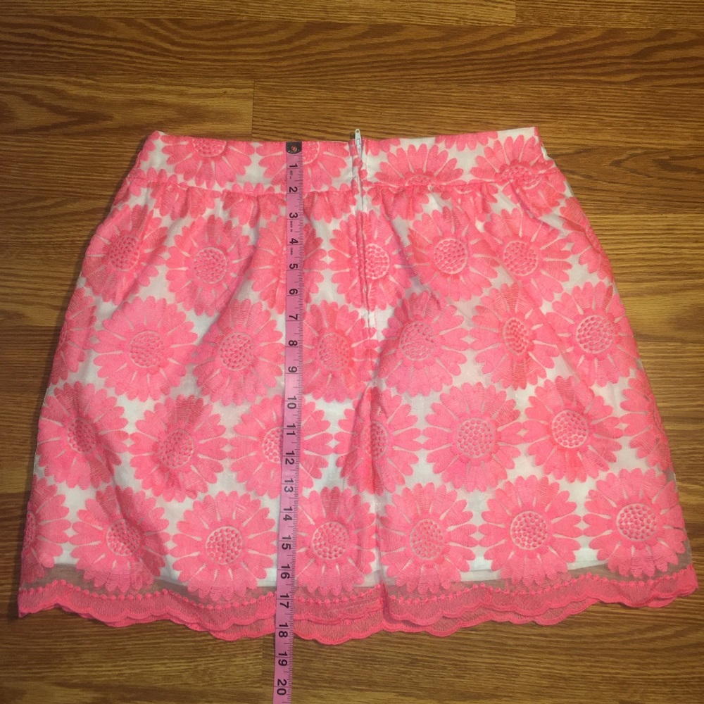Blue Rain Skirt Boutique Pink Lace Floral Size:L - Picture 3 of 8